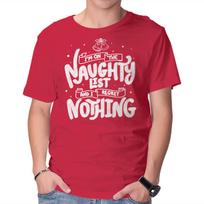 Unisex Crew Neck T-Shirt On The Naughty List And I Regret Nothing Graphic Short Sleeve Casual Tee XL