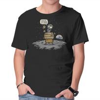 Unisex Crew Neck T-Shirt The Beagle Has Landed Graphic Short Sleeve Casual Tee XXL