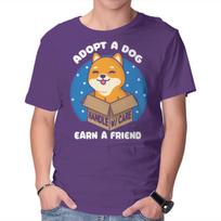 Unisex Crew Neck T-Shirt Adopt A Dog Graphic Short Sleeve Casual Tee M