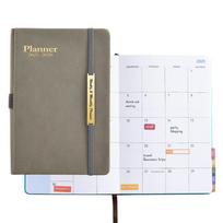 A5 Size 2025-2026 Planner With 2 Pieces Stickers Agenda Notebook Hardcover Calendar  Office pilka spalva