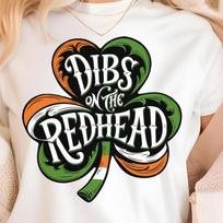 Men's and Women's T-shirts Dibs On The Redhead St Patricks Day Shirt, St Patrick's Day 2025, Happy Shenanig XL