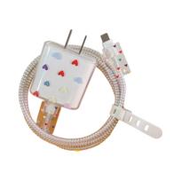 Charger Protector Case and Cable Organizer Set Compatible with Apple 20W Charger Includes 2 Protective Covers and 1 Meter Spiral Cable Wrap One Size