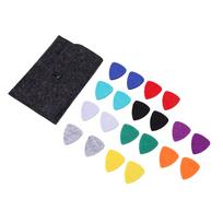 20Pcs Felt Ukulele Picks Comfortable Grip Heart Shape Pick with Storage Bag for Nylon String Instruments Mixed Colors