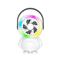 Astronaut RGB Handheld Fan, 3 Speeds, 7-Color LED, Quiet, 1200mAh Rechargeable – Compatible with Travel/Outdoors/Indoors