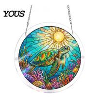 Sunlight Refracting Decor Acrylic Puzzle Suncatcher, Artistic Window Hanging Ornament, 7.48 Inch Sun High Transparency Art Catcher Decoration, L