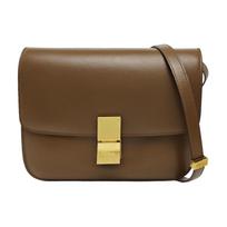 [Pre-Owned] Classic Box Gold Buckle Polished Calfskin Tofu Square Crossbody Shoulder Bag Medium - Good #GYSDQ5 ONE SIZE