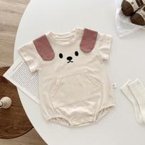 Puppy Cartoon Unisex Baby Onesie - Summer Bodysuit and Diaper Cover 90 cm smėlis