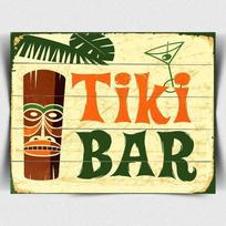 Tiki Bar Retro Metal Aluminium Sign vintage Pub Bar Kitchen Man CaveAluminum 20x30cm（7.8x11.8inch）