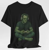 Frankenstein Gamer T-Shirt Vintage Horror Gaming Gift Retro Monster Halloween M