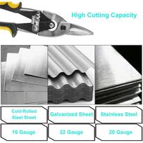 A25F-Heavy Duty 10  Aviation Tin Snips, Chrome Vanadium Steel Metal Cutter Shears For Sheet Metal For Cutting, Straight CR-V Cut