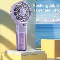 Misting Handheld Fan with 4 Speeds, USB Rechargeable Portable Mist Spray Summer Cooling Fan for Travel Outdoor Personal Use pilka