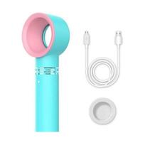 (Green) Portable Usb Rechargeable Mini Fan Eyelash Fan Dryer Bladeless Handheld Fan