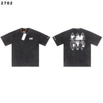 Tide Brand Panq Nissan Washed Moon Back Map Printing Short-Sleeved T-Shirt Men'S And Women'S Casual Trend S skalbtas juodos spalvos