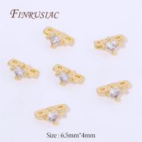 5/10Pcs 18K Gold Plated Brass Spacer Bars,with Zircon Separators For Beads,DIY Jewelry Making Supplies Necklaces Accessories 5 pieces