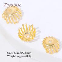 5/10Pcs 18K Gold Plated Flower Bead Caps Firework Style Spacer Bead Ends For Bracelet Necklace Earring Making Supplies 5 pcs