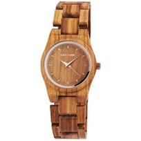 Montre - EXCELLANC - EX0587 - Bois zébré (zebrano) - Cadran marron - Mouvement quartz ruda