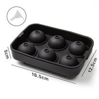 6 Cavity Ice Ball Mold Food Grade Silicone BPA Free Leakproof Easy Release Large Sphere Ice Tray with Lid for Whiskey Cocktails