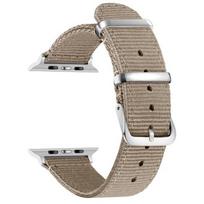 Bracelet Apple Watch - MY-MONTRE - Tissu ceinture de sécurité - Marron clair - 42/44/45/49mm - Raccords acier inoxydable ruda