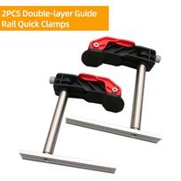 ENJOYWOOD 2 Pack 19mm 20mm Bench Dog Hold Down Quick Clamps Stainless Steel MFT Table T-Track Guide Rail System Clamps