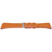 Bracelet montre - MY-MONTRE - pour Rolex GMT & Oyster - Cuir veau alligator orange mat - 20mm - Rembourré 3,5mm oranžinė