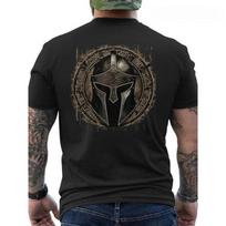 Spartan Warrior Helmet Leonidas Men'S Back Print Tee - Men'S Tee - Airy Material - Short Sleeve Tee - Men'S Tee - - Soft & Airy Material 2XL juoda