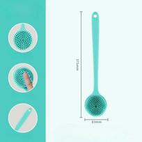 Long Handle Silicone Back Scrubber Double Sided Exfoliating Bath Brush Shower Massage Body Cleaner Daily Skin Care Body Brush žalia