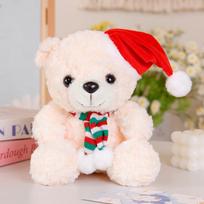 Hot Kawaii Dr.Teddy Bear&Bears Wear Santa's Hat  Plush Toy Super Soft Stuffed Animal Plushies Doll Graduation Gift Holiday Decor 25cm