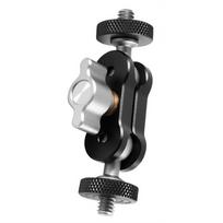 Double Ball Head Magic Arm 1/4 inch Screw CNC for SLR Camera Tripod Cage Rig LED Video Light Microphone Field Monitor Load 2kg