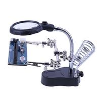 Welding Magnifying Glass with LED Light 3.5X-12X lens Auxiliary Clip Loupe Desktop Magnifier Third Hand Soldering Repair Tool China Mainland
