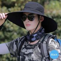 15cm Large Brim Polyester Sun Hat UV Protection Breathable Mesh Cap Foldable Men and Women Outdoor Fishing Hiking Beach Caps juoda