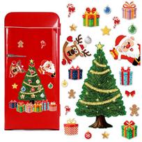 Christmas Magnets Santa Claus Tree Bell Holiday Christmas Garage Door Magnets Fridge Decor For Whiteboard Kitchen Cabinet