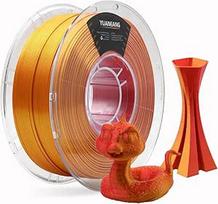 YUANEANG PLA 3D Printer Filament Satin Matt Two-Tone Dimensional Accuracy /- 0.03mm 1kg Spool (2.2lbs) 1.75mm Rose Gold 3D Printing Filaments&Red/gold