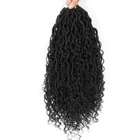 Best Selling High Quality Messy Mermaid Goddess Faux Locs Curly End Crochet Braid Bohemian Soft Woman Dreadlocks (as the picture,24inch-10 pieces)
