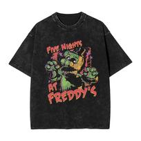 FNAF At Freddys TShirt Men  Funny Cotton Tee Shirt Round Collar Short Sleeve T Shirt Birthday Present Clothes S