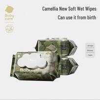 Camellia Thickened Babycare Wet Wipes for Newborns, Hands & Mouth, 80 Wipes per Pack, 3-Pack Camellia Wipes 10 sheets x 10 packs