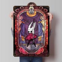 Hollow Knight Hornet Stained Glass Art Metal Poster Customized Wall Art Retro Vintage Tinplate Signs for Man Cave House Home 20x30cm（7.8x11.8inch）