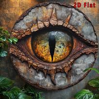 D Flat pc Retro xcm Vintage Dragons Eye Metal Wall Sign  Weatherproof Predrilled Aluminum Decorative Plaque for Home 20x20cm(8x8inch)