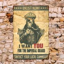Vintage Napoleon French Poster Aluminum Sign x Red Distressed Imperial Guard Emblem 20x20cm(8x8inch)