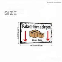 Aluminum Metal Sign Kindly Place Packages Here xcm Wall Mount Vintage Decor 20x30cm（7.8x11.8inch）