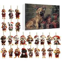 Christmas Pet Dog Advent Calendar Acrylic Hanging Ornaments For Holiday Decor And Gifts Style A