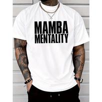 European Size Men's Casual Mamba Mentality Graphic T-Shirt -   Lightweight 180gsm, Regular Fit Short Sleeve Round Neck Summer Tee S balta