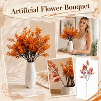 Artificial Baby's Breath and Bouquet with 5 Stems for Wedding Bouquet Home Decor Party Centerpiece One Size oranžinė