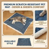 Extra Thick Machine Pet Bed for Dogs and Cats One Size mėlyna