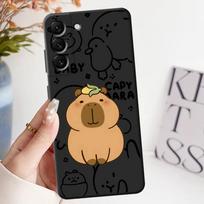 Case for Samsung Galaxy A40 A16 A17 A06 A20 A13 A30 A15 A70 A05 A04 A50 A10 A12 Black Soft Phone Cover Capybara Cute Cartoon Galaxy A30