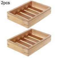 Laikymo muilinė Muilo laikiklis Medžio spalvos 10*8.7*2.2cm 2vnt Bambukinė muilinė beige