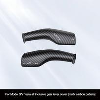1 Set Carbon Fiber Steering Wheel Shift Protection Cover For Tesla Model 3 Y ABS Car Column Shift Knob Cover Decor Accessories