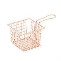 Fryer Basket Iron French Fry Holder Frying Strainer with Handle for Restaurant Home Rose Gold rožinio aukso spalvos
