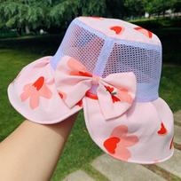 Children's Sunshade Mesh Top Hat Women's UV Resistant Folding Summer Sunshade Hat Women's Princess Sun Hat Brim 2-8 years old gray