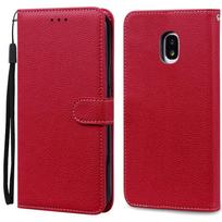 J5 2017 dėklas Samsung Galaxy J5 2017 dėklui Odinė piniginė-apverčiama dangtelis Samsung J5 2017 dėklui J530 SM-J530F J 5 2017 Coque Fundas Samsung J5 2017 J530 tamsiai raudona spalva