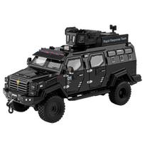 1/24 Alloy Sword Toothed Tiger Explosion Proof Car Model Diecast Police Armored Off-road Vehicles Car Model Sound Light Toy Gift juoda